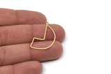 Brass Irregular Charm, Raw Brass Irregular Shaped Charms With 1 Loop, Findings (28.5x18.5x0.80mm) SMP2573