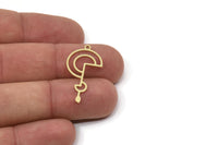 Brass Irregular Charm, Raw Brass Irregular Shaped Charms With 1 Loop, Findings (30x15x0.80mm) SMP2574