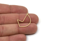 Brass Irregular Charm, Raw Brass Irregular Shaped Charms With 1 Loop, Findings (30x20x0.80mm) SMP2575