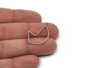 Steel Irregular Charm, Stainless Steel Irregular Shaped Charms With 1 Loop, Findings (30x20x0.80mm) SMP2575