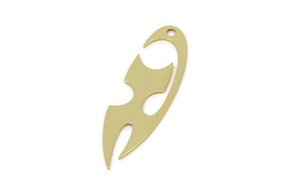 Brass Cat Charm, Raw Brass Cat Charms With 1 Hole, Findings (30x9x0.60mm) SMP2576