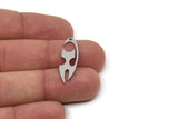 Steel Cat Charm, Stainless Steel Cat Charms With 1 Hole, Findings (30x9x0.80mm) SMP2576