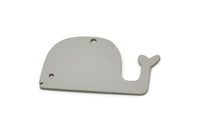 Steel Fish Charm, Stainless Steel Whale Charms With 1 Hole, Ocean Charms, Pendants, Findings (18x32x0.80mm) SMP2588