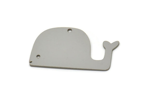 Steel Fish Charm, Stainless Steel Whale Charms With 1 Hole, Ocean Charms, Pendants, Findings (18x32x0.80mm) SMP2588
