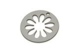 Steel Round Charm, Stainless Steel Flower Charms With 1 Hole, Findings (20x0.80mm) SMP2591