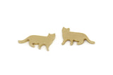 Brass Cat Blank, Raw Brass Tiny Cat Blanks, Blanks For Stud, Animal Jewelry Findings (8x15x1.20mm) SMP2596 F069