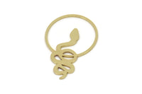 Brass Round Charm, Raw Brass Snake Charms, Findings (30x20x0.80mm) SMP2598