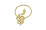 Brass Round Charm, Raw Brass Snake Charms, Findings (30x20x0.80mm) SMP2598