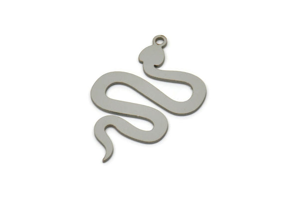 Steel Snake Charm, Stainless Steel Snake Charms With 1 Loop, Blanks, Findings (30x21x0.80mm) SMP2601