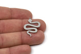 Steel Snake Charm, Stainless Steel Snake Charms With 1 Loop, Blanks, Findings (30x21x0.80mm) SMP2601