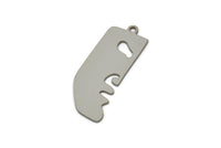 Steel Face Charm, Stainless Steel Face Charms With 1 Loop, Face Shaped Jewelry, Pendants, Earrings, Findings (30x12x0.80mm) SMP2602