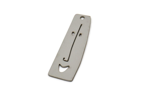 Steel Face Charm, Stainless Steel Irregular Shaped Face Charm With 1 Hole, Pendants, Earrings, Findings (30x10x0.80mm) SMP2603