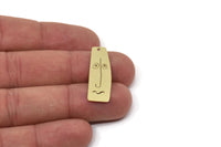 Brass Face Charm, Raw Brass Irregular Shaped Face Charm With 1 Hole, Face Shaped Jewelry, Findings (30x10x0.80mm) SMP2606
