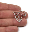Steel Face Charm, Stainless Steel Face Charm With 1 Loop, Pendants, Earrings, Findings (30x28x0.80mm) SMP2616