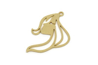 Brass Face Charm, Raw Brass Face Charm With 1 Loop, Face Shaped Jewelry, Findings (32x22x0.80mm) SMP2619