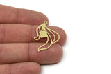 Brass Face Charm, Raw Brass Face Charm With 1 Loop, Face Shaped Jewelry, Findings (32x22x0.80mm) SMP2619