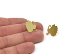Brass Turkey Earring, 6 Raw Brass Tiny Turkey Shaped Stud Earrings, Animal Jewelry, Findings (19x15x0.80mm) SMP2540 A5842