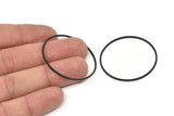 40mm Circle Connector, 8 Oxidized Black Circle Connectors (40x1x1mm) A6093 Q0409