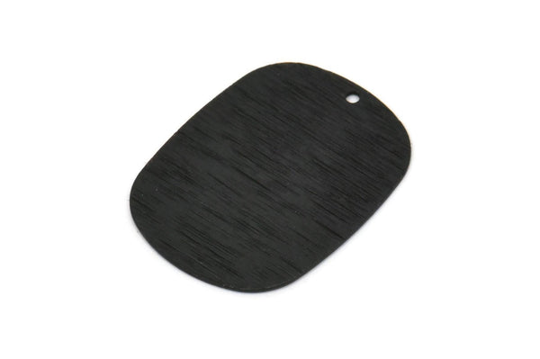 Siyah Askeri Etiket, 1 Delikli 6 Oksitlenmiş Siyah Dokulu Damgalama Boşluğu, Küpeler, Bulgular (27x20x0,50 mm) D0681