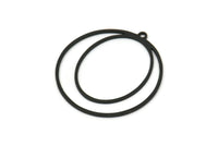 Siyah Geometrik Charm, 1 Döngülü 8 Oksitlenmiş Siyah Yuvarlak Charm, Bulgular (30x28x0,80 mm) SMP0101 A3009