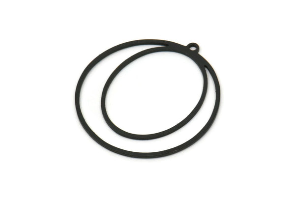 Siyah Geometrik Charm, 1 Döngülü 8 Oksitlenmiş Siyah Yuvarlak Charm, Bulgular (30x28x0,80 mm) SMP0101 A3009