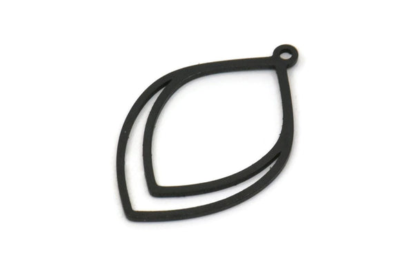 Siyah Damla Şeklinde Tılsım, 1 Halkalı 8 Oksitlenmiş Siyah Damla Şeklinde Tılsım, Bulgular (24x15,5x0,80 mm) SMP1481 A3030