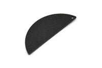 Yarım Daire Charm, 1 Delikli 4 Dokulu Oksitlenmiş Siyah Yarım Ay Boşluğu, Bulgular (39x15x1mm) D1523