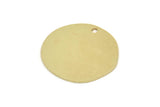 Brass Round Charm, Raw Brass Irregular Shaped Round Charms With 1 Hole, Pendant Charms (19x21x0.80mm) SMP2630