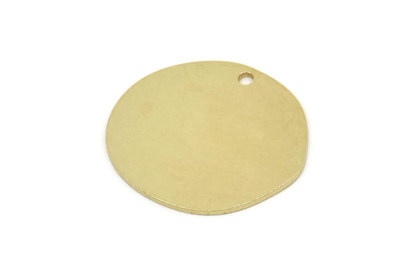 Brass Round Charm, Raw Brass Irregular Shaped Round Charms With 1 Hole, Pendant Charms (19x21x0.80mm) SMP2630