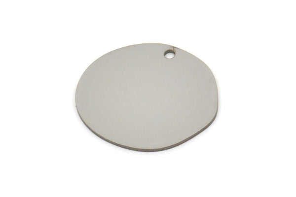 Steel Round Charm, Stainless Steel Irregular Shaped Round Charms With 1 Hole, Pendant Charms (19x21x0.80mm) SMP2630