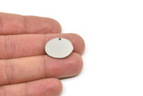 Steel Round Charm, Stainless Steel Irregular Shaped Round Charms With 1 Hole, Pendant Charms (19x21x0.80mm) SMP2630