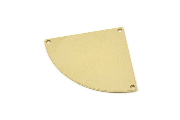 Brass Slice Charm, Raw Brass Slice Shapes Charms With 3 Holes, Charm Findings (40x28x0.80mm) SMP2704 Y091