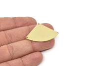 Brass Slice Charm, Raw Brass Slice Shapes Charms With 3 Holes, Charm Findings (40x28x0.80mm) SMP2704 Y091