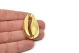 Brass Shell Charm, Raw Brass Cowrie Shell Findings 1 Loop, Pendants, Earring Charms (49x27x8mm) BS 1853 Y177