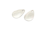 Antique Silver Drop Charm, 25 Antique Silver Plated Brass Drop Charms With 1 Hole, Findings (13x8mm) Brs 1988 A0235 H0488