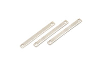 Tiny Bar Pendant, 12 Antique Silver Plated Brass Connector Bars With 2 Holes (25x2.5x0.80mm) E429