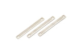 Tiny Bar Pendant, 12 Antique Silver Plated Brass Connector Bars With 2 Holes (25x2.5x0.80mm) E429