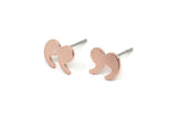 Copper Earring, 8 Raw Copper Quotation Marks Stud Earrings (7x9x0.80mm) M02332 Y218