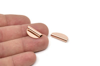 Rose Gold Roll Blank, 4 Rose Gold Plated Brass Roll Findings With 1 Hole, Charms, Pendants (20x10x4mm) E037