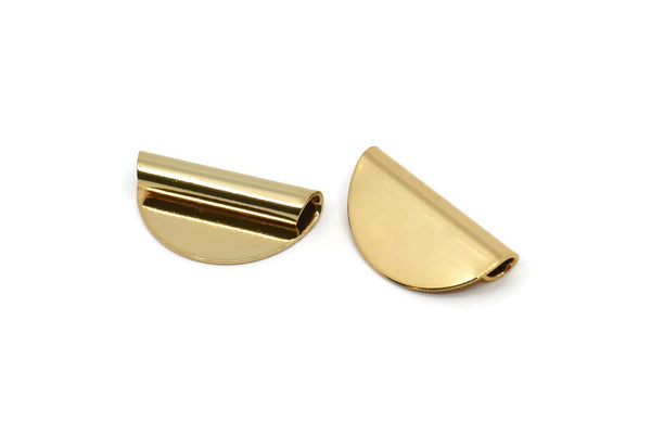 Gold Roll Blank, 4 Gold Plated Brass Roll Findings With 1 Hole, Charms, Pendants (20x10x4mm) E037