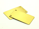 Rectangle Stamping Blank, 12 Raw Brass Rectangle Stamping Blanks with 2 Holes (35x20x0.80mm) b0048