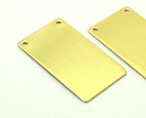 Rectangle Stamping Blank, 12 Raw Brass Rectangle Stamping Blanks with 2 Holes (35x20x0.80mm) b0048
