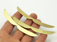 Brass Choker Pendants, 3 Raw Brass Choker Pendants With 2 Holes (98x9.50x080mm) Brs 9895c (b0043)