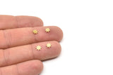 Brass Star Blank, Raw Brass Tiny Star Blanks, For Stud Earrings, Findings (6x0.80mm) Y034