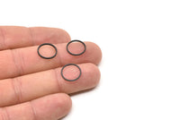 13mm Circle Connectors - 50 Oxidized Black Brass Circle Connectors (13x0.80mm) A3839