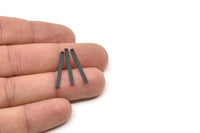 Siyah Kolye Çubuğu, 24 Oksitlenmiş Siyah Pirinç Çubuk, Bulgular (25x2x1mm) BS 1198--A0858