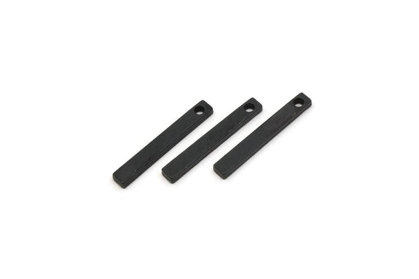 Siyah Küçük Çubuk, 1 Delikli 24 Oksitlenmiş Siyah Pirinç Çubuk, Bulgular (15x2x1mm) A0856