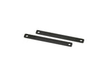 Siyah Kolye Çubuğu, 2 Delikli 12 Oksitlenmiş Siyah Pirinç Çubuk, Bulgular (35x3x1mm) Brc141--a0829