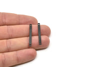 Siyah Kolye Çubuğu, 2 Delikli 12 Oksitlenmiş Siyah Pirinç Çubuk, Bulgular (35x3x1mm) Brc141--a0829