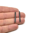 Siyah Kolye Çubuğu, 2 Delikli 12 Oksitlenmiş Siyah Pirinç Çubuk, Bulgular (35x3x1mm) Brc141--a0829